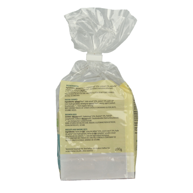 Galletas de pasas bio 230 gramos