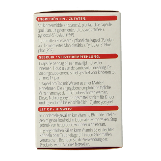 Vitamin B6 20 mg 100 Capsules