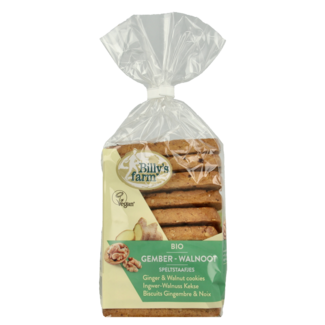 Billy's Farm Barritas de jengibre y nueces bio 175 gramos