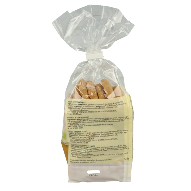 Biscotti Biologici Cocco e Limone 175 Grammi