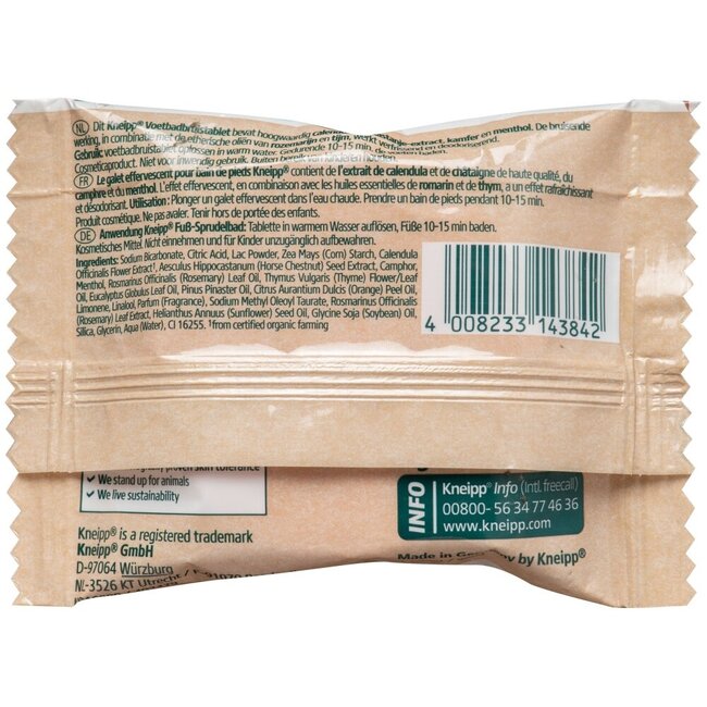 Pastilla efervescente para baño de pies de caléndula y romero 80 gramos