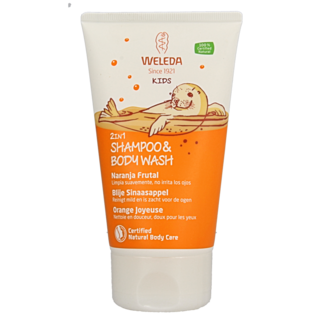 Weleda Shampoo & Bagnoschiuma 2-in-1 per Bambini Arancia Felice 150 Millilitri