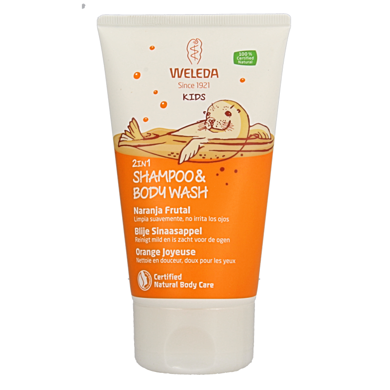 Weleda Champú y gel de baño 2 en 1 para niños naranja alegre 150 mililitros