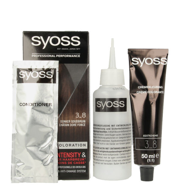 Syoss Color Baseline 3-8 Dark Golden Brown Hair Dye 1 Set