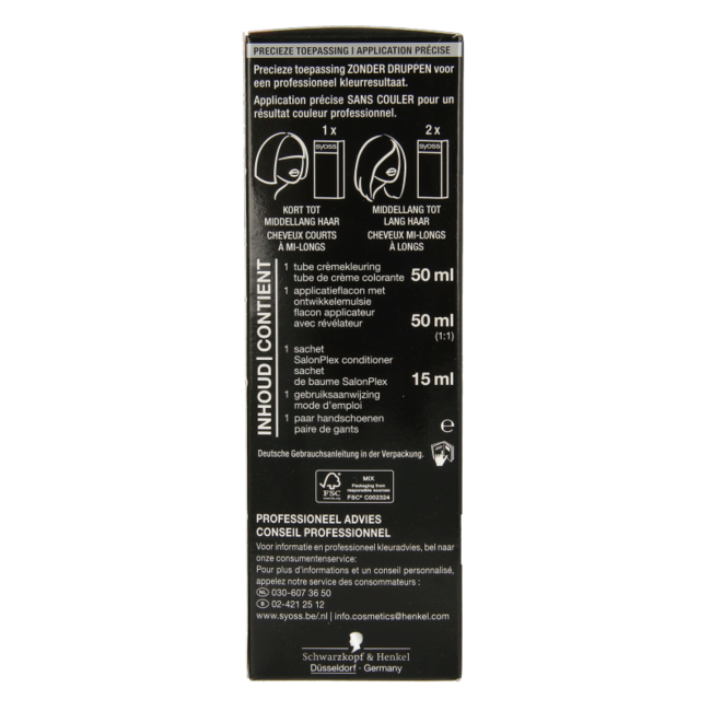 Syoss Color Tinte para el cabello 1-1 Negro 1 unidad