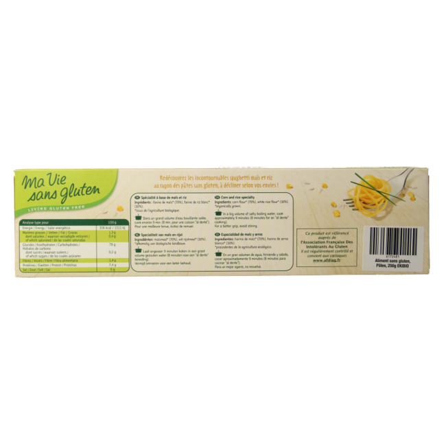 Organic gluten-free corn & rice spaghetti 400g