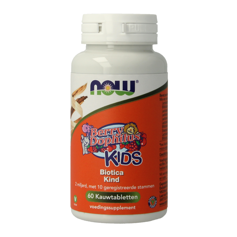 NOW Berry Dophilus™ Kids: Probiotico Masticabile per Bambini