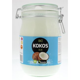 Hanoju Hanoju Aceite de coco virgen en tarro con cierre hermético bio 1 litro