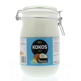 Hanoju Aceite de coco inodoro en tarro con cierre hermético bio 1 litro