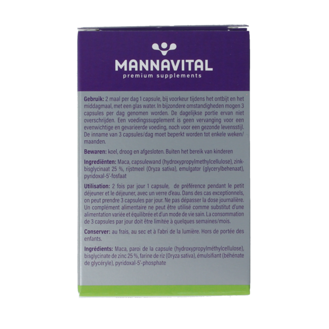 Mannavital Maca platinum 60 Cápsulas vegetarianas