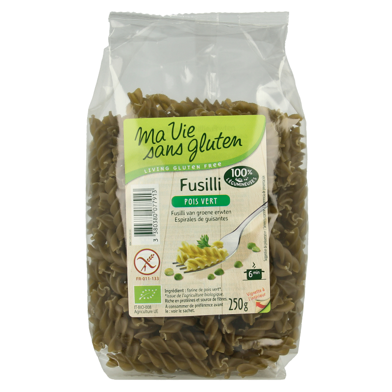 Fusilli di Piselli Verdi Bio Ma Vie Sans: Pasta Proteica Gluten-Free