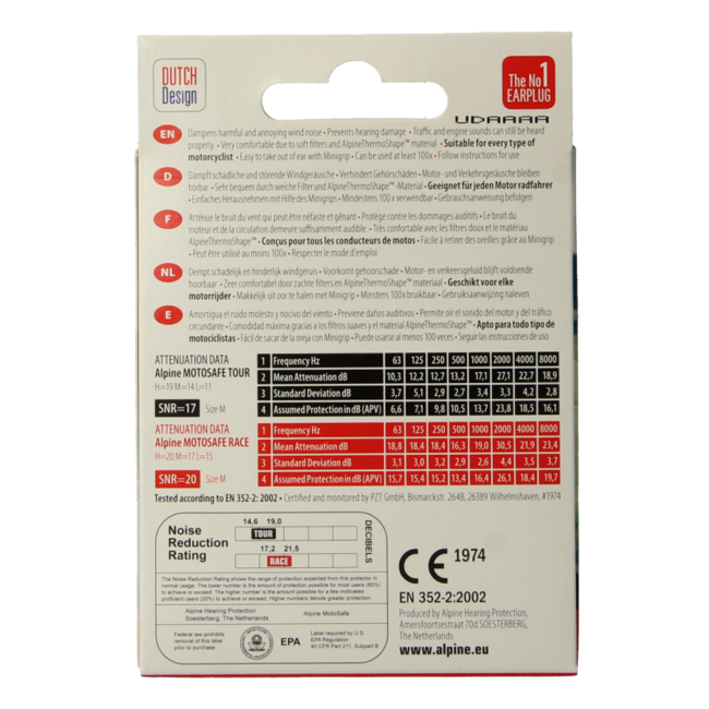 Alpine MotoSafe Pro - 2 Pairs