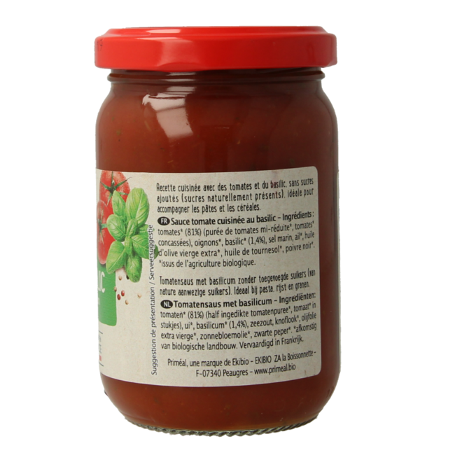 Pastasaus tomaten basilicum bio 200 Gram