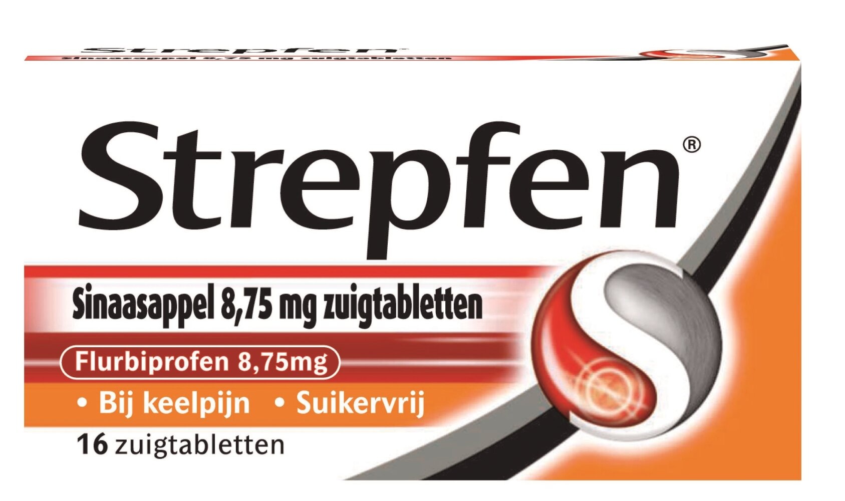 Strepfen Sinaasappel suikervrij 16 Zuigtabletten