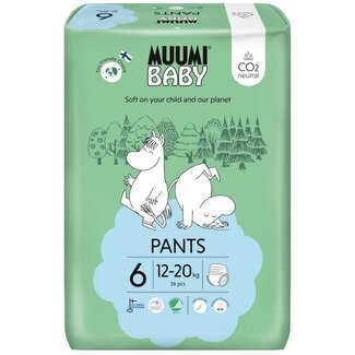 Muumi Baby Ekologiczne pieluchomajtki rozmiar 6 junior 12-20 kg 36 sztuk