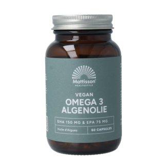 Mattisson Aceite de algas Omega 3 vegano DHA 150mg EPA 75mg 60 Cápsulas vegetarianas