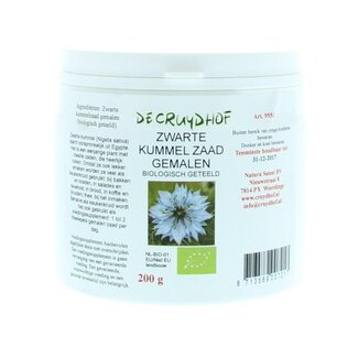 Cruydhof Cruydhof Polvo de semillas de comino negro bio 200 gramos