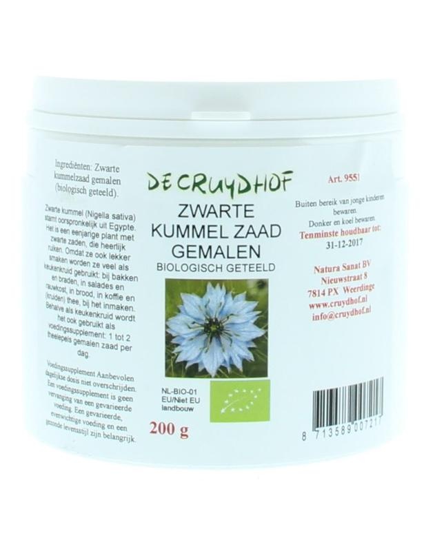 Cruydhof Zwarte kummelzaad poeder bio 200 Gram