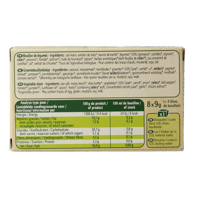 Ma Vie Sans Caldo de verduras sin gluten bio 72 gramos