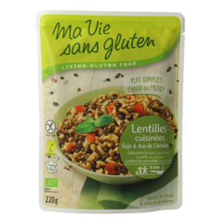 Ma Vie Sans Ma Vie Sans Lentejas cocinadas soja y dúo de cereales sin gluten bio 220 gramos
