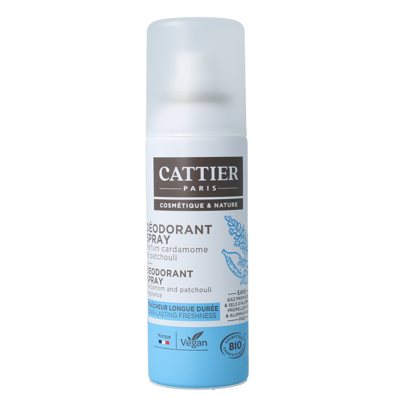 Cattier Desodorante en spray cardamomo pachulí 100 mililitros