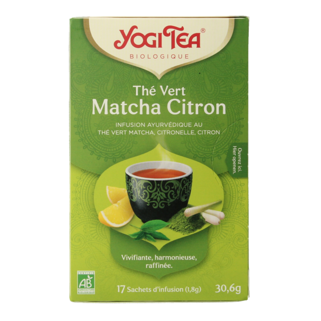 Thé vert matcha citron bio 17 sachets