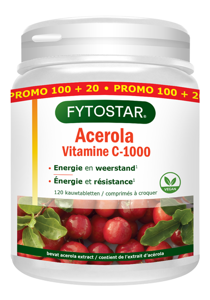 Fytostar Acerola vitamine C 1000 120 Zuigtabletten aanbieding