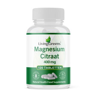 Livinggreens Livinggreens Magnesium citraat 400mg 120 Tabletten