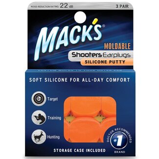 Macks Mack's Shooters Soft Foam Earplugs Orange 3 Pairs
