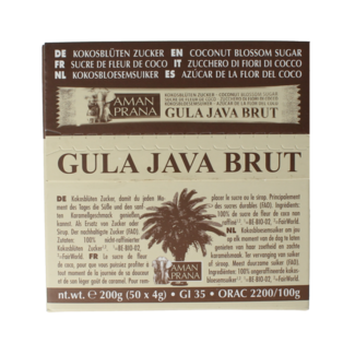 Amanprana Amanprana Gula java brut w sztyftach 50 x 4 gram bio 200 Gram