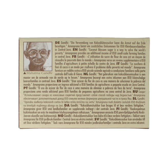 Amanprana Gula java brut stick 50 x 4 Gramm bio 200 Gramm