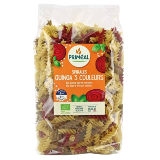 Primeal Primeal Fusilli ecológicos de 3 colores trigo y quinoa 500 g