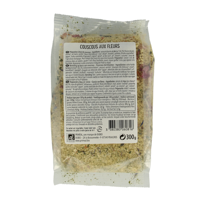 Primeal Couscous mit Bio-Blüten 300 Gramm