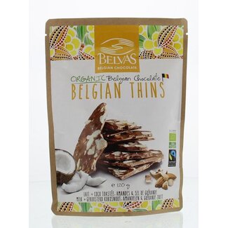 Belvas Belvas Thins leche coco almendra bio 120 gramos