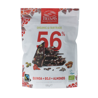 Belvas Belvas Organic Dark Chocolate Thins with Goji and Almond 120g