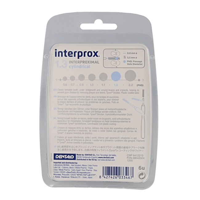 Interprox Premium zylindrisch 1.3 hellblau 3.5 mm, 6 Stück
