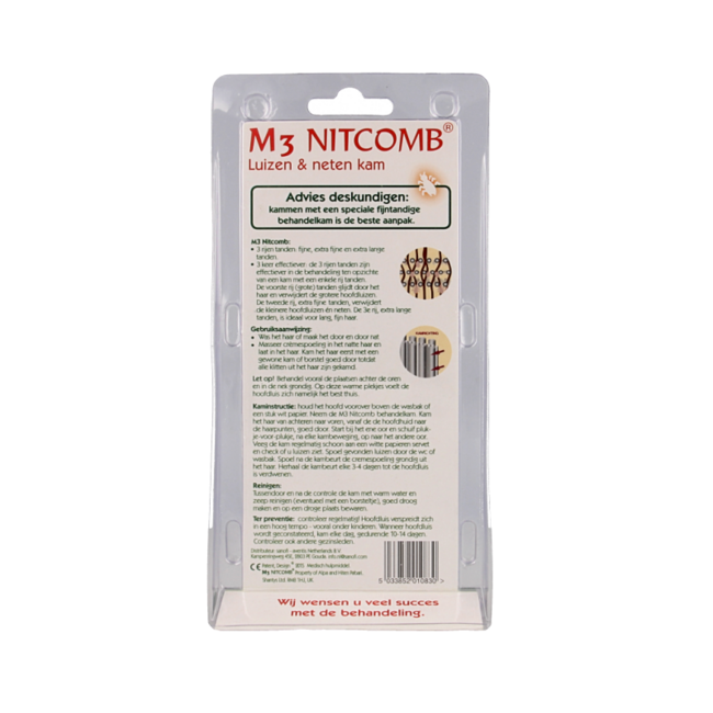 Nitcomb Nitcomb M3 Anti-Laus-Kamm für langes und dünnes Haar 1 Stück