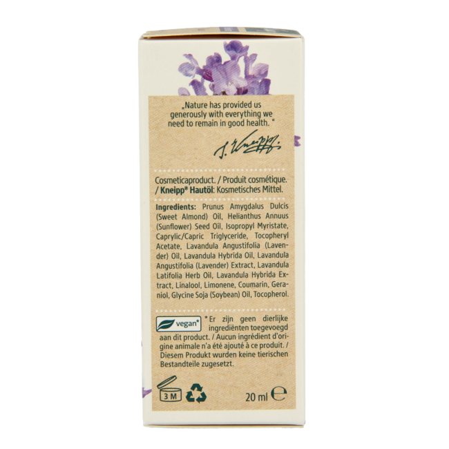 Kneipp Relaxing caring body oil lavendel mini 20 Milliliter