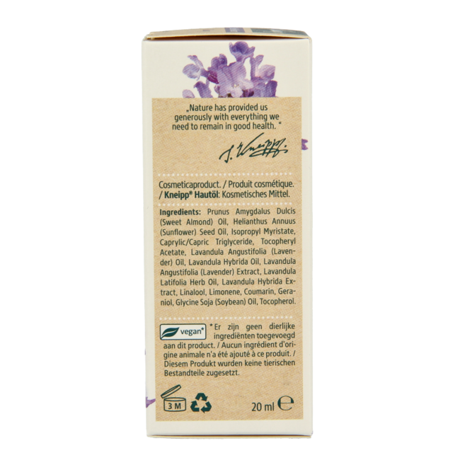 Olio corpo rilassante e nutriente Kneipp alla lavanda mini 20 Millilitri