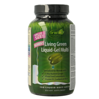Irwin Naturals Living green liquid gel multi para mujeres 120 perlas