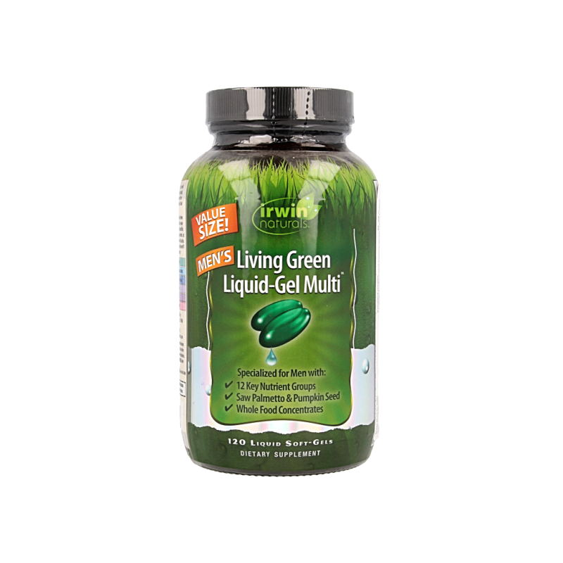 Irwin Naturals Living green liquid gel multi for men 120 Cápsulas blandas