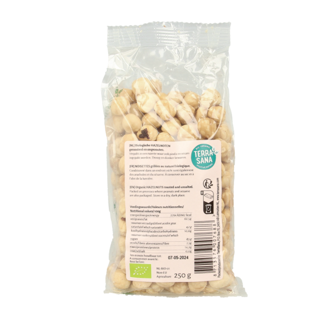 TerraSana Avellanas tostadas bio 250 gramos