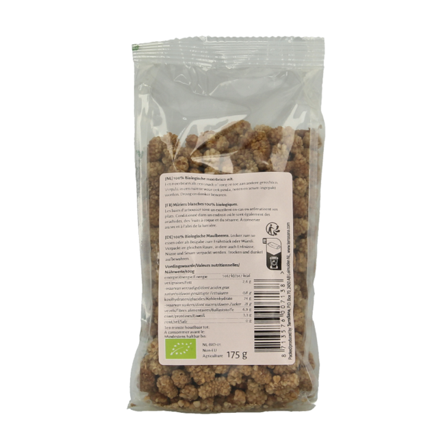 TerraSana RAW Bayas de morera blancas bio 175 gramos