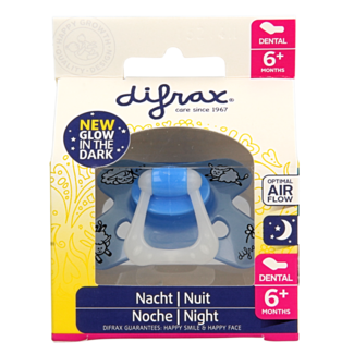 Difrax Fopspeen dental 6+ maanden glow in the dark 1 Stuks