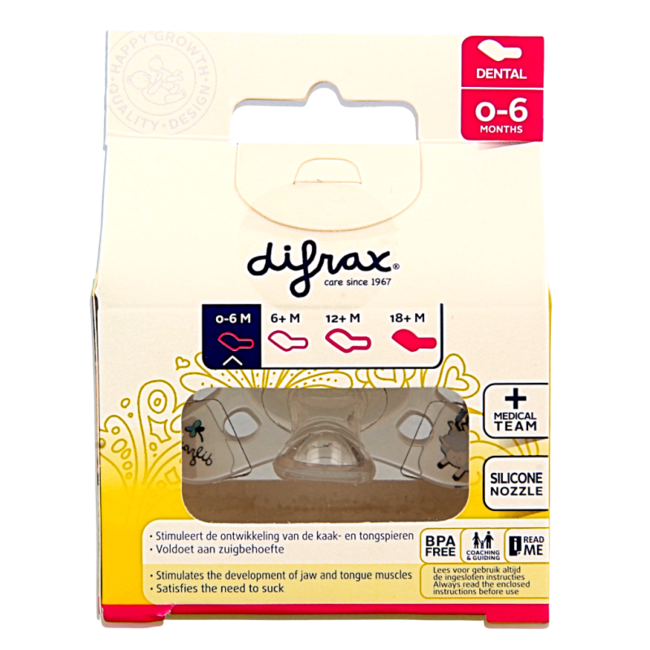 Dental-Schnuller 0-6 Monate, im Dunkeln leuchtend, 1 Stück
