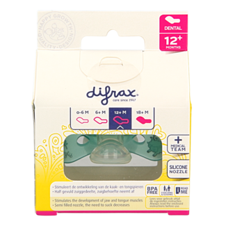 Difrax Ciuccio Dentale Difrax 12+ Mesi Fosforescente (Glow in the Dark), 1 Pezzo