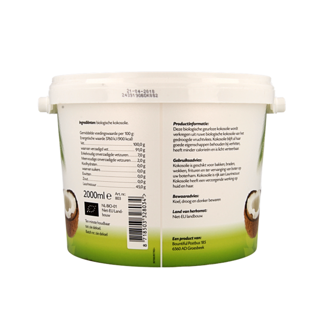 Aceite de coco sin olor bio 2 Litros