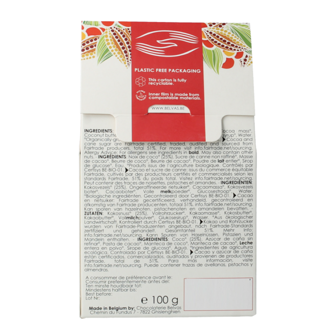 Belvas Rocher de coco ecológico 100 g