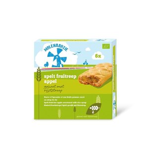 Molenaartje Barrita de fruta de espelta con manzana bio 180 gramos