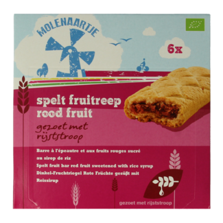 Molenaartje Molenaartje Spelt fruitreep rood fruit bio 180 Gram